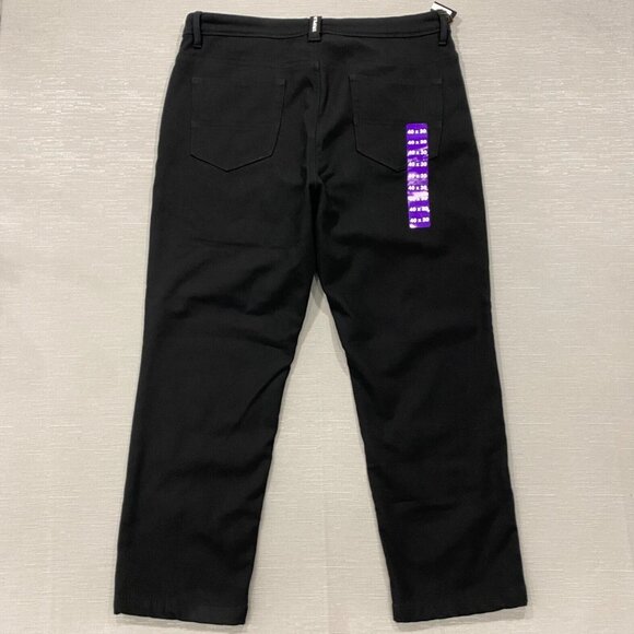 CAT Caterpillar Work Pants Mens 40 x 30 Black Canvas Fleece Lined Insulated - Picture 2 of 13